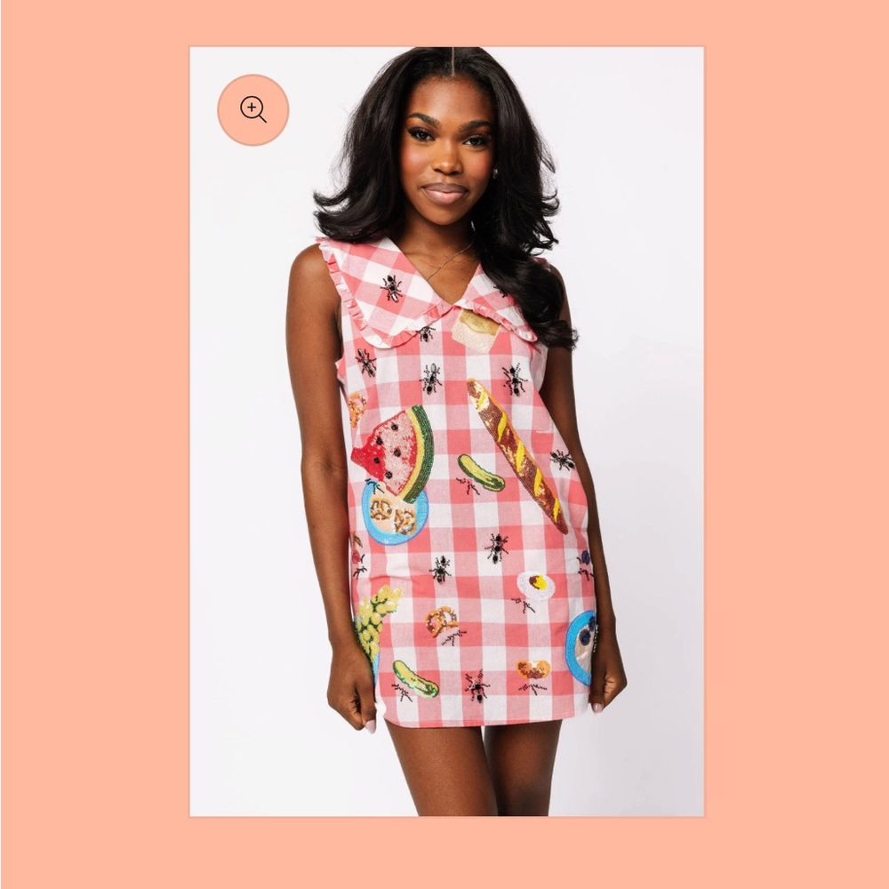 Queen of Sparkles Red Plaid Picnic Dress